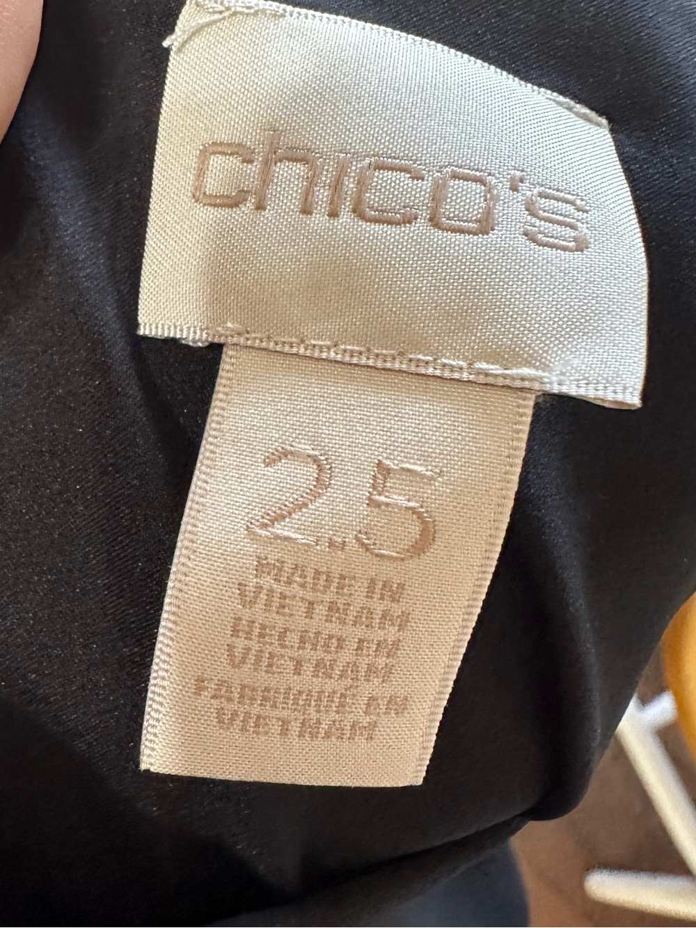 Chico’s Black Layered Chiffon Shift Dress Large Asymmetrical Overlay Midi - Picture 7 of 11